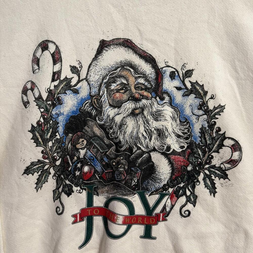 Vintage Snowshoe Santa Claus Graphic Sweatshirt Men’s - Picture 2 of 6